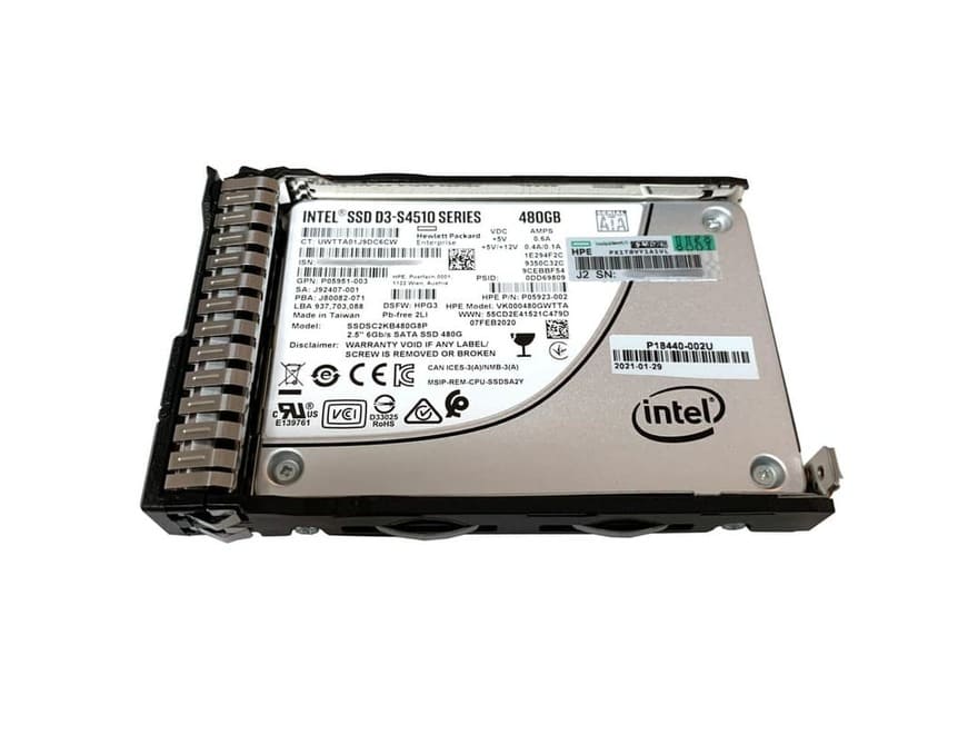P18422-B21 HPE 2.5in SFF SATA 6Gb/s Read Intensive 480GB SSD